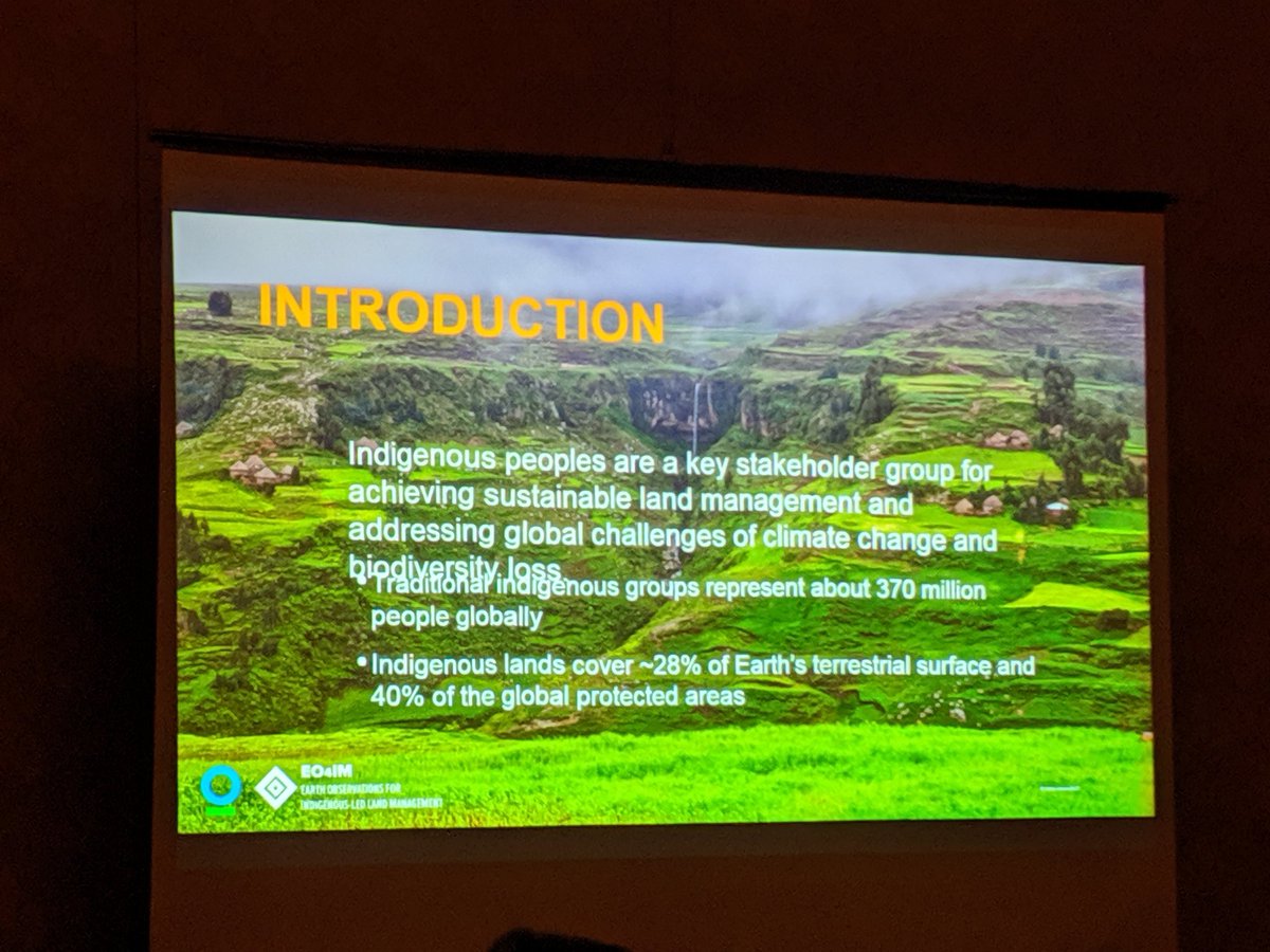 BzGEO's tweet photo. Next up is @KarynTabor of @ConservationOrg, presenting on her @NASAEarth-supported #EarthObservation for Indigenous Land Management (#EO4IM) work. 🧐

#ISRSE38 #Pecora21 #PecoraISRSE https://t.co/GRteMzGrDa