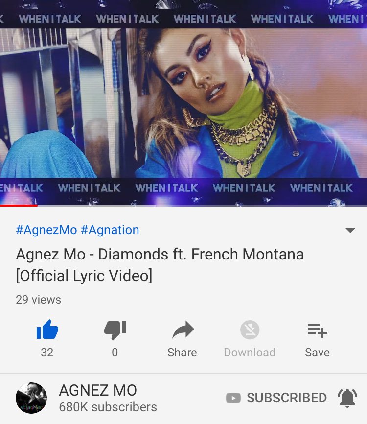 MochaBtomy's tweet photo. .@agnezmo just uploaded Official Lyric Video of her latest single “Diamonds” ft. @FrencHMonTanA at her official Youtube account 💎💎💎

Watch the Official Lyric Video here: https://t.co/NXe9Yq4emX @the_agnation @300 https://t.co/mvLZBtXnmL
