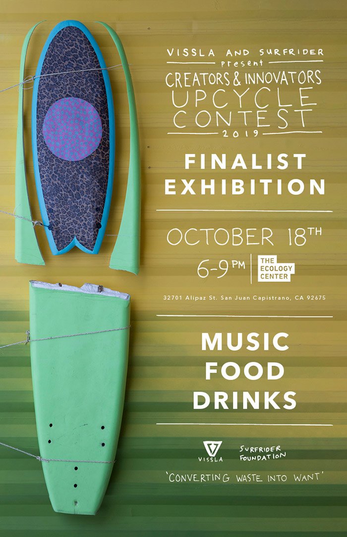 Surfrider's tweet image. Join us + our friends @vissla on Fri. 10/18 at @eco_center as we honor finalists for this year’s #creatorscontest.
Come by and check out some of the epic creations that our participants have dreamed up. We'll have live music, food, drinks & more. Event is open to the public!
