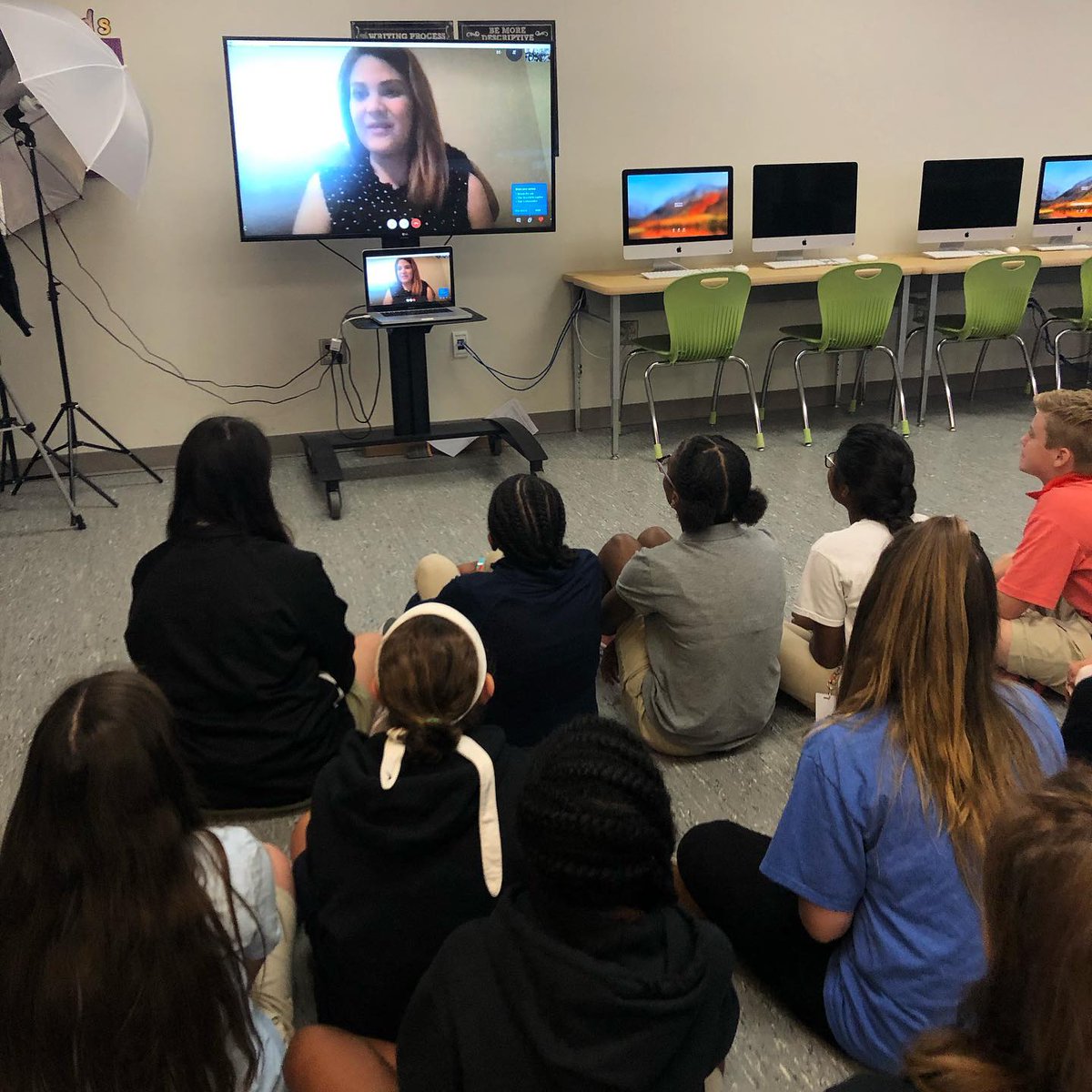 KathleenCox325's tweet photo. A big thank you to Mrs. Meinders journalism class for allowing me talk about the news industry today. They're working to launch their own student-run news broadcast. It's great to see the passion for journalism start at a young age! #steamlearners #txedu https://t.co/7wPOObD0DP