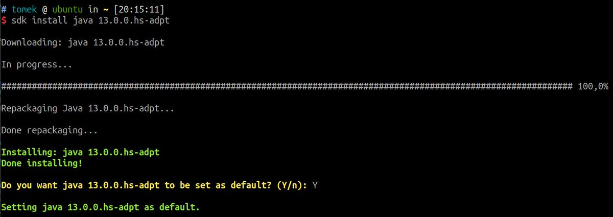 TomaszDziurko's tweet image. Bleeding edge in the current project #java #sdkman #jdk13 :)