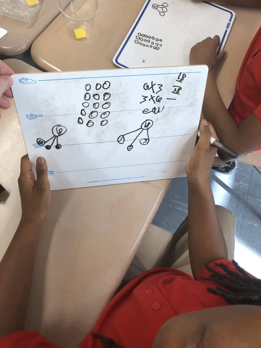 Mr_Walmer's tweet photo. How many ways can you represent the number of strings on 3 guitars when each guitar has 6 strings? These 3rd graders have many ways! #WPCBeastMode @WWPCEM https://t.co/GKIwyhUp4Q