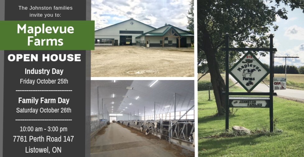 🗓 SAVE THE DATE! 
Join the Johnston Family for their Open House of Maplevue Farms
Friday October 25th 10am-3pm.