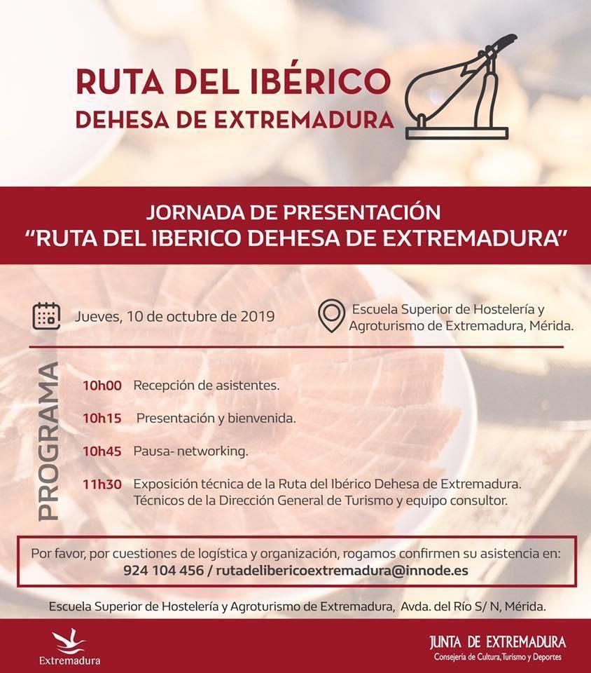 Mañana,  Jornada de presentación "Ruta del Ibérico Dehesa de Extremadura" - Jornada en <a href="/eshaex/">ESHAEX#</a> <a href="/Extremadura_tur/">Extremadura Turismo</a> <a href="/InnodeSL/">Innode Consultoría</a> #Extremadura #Mérida bit.ly/31XpToW