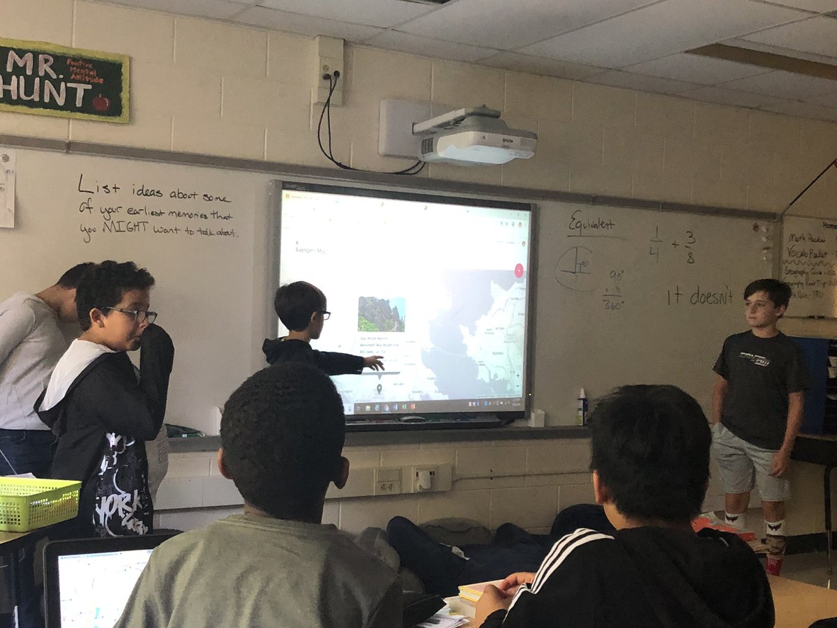 MrHuntLAES's tweet photo. Sharing our virtual road trip for our geography projects.  Kids designed trips to take them across 8 geographic regions, while learning about each one.  #dolphinpride https://t.co/tzco2k541h