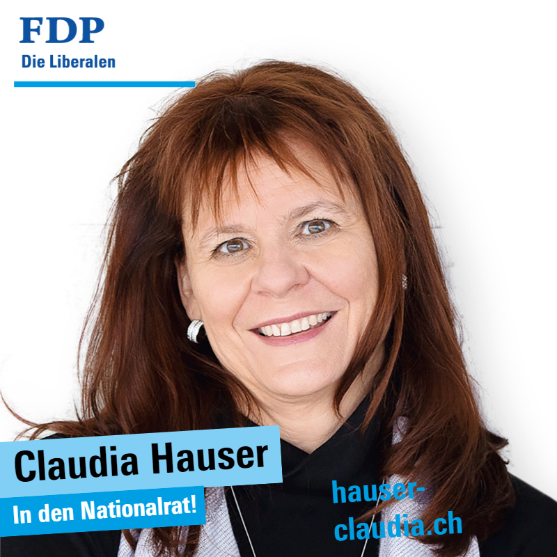 fdp_ag's tweet photo. Heute stellen wir euch unsere Nationalratskandidatin 
@ClaudiaHauser10
 vor.
Ausführliches Profil: https://t.co/ZEteZGsGAA
Ihre Website: https://t.co/k2sHbhrQ2b
Ihr Smartvote-Profil: https://t.co/i6ovb3cOG2

#fürdenAargau #konsequentpositiv #CHwill #gemeinsamweiterkommen #TeamFDP https://t.co/gFKaSkjeK4