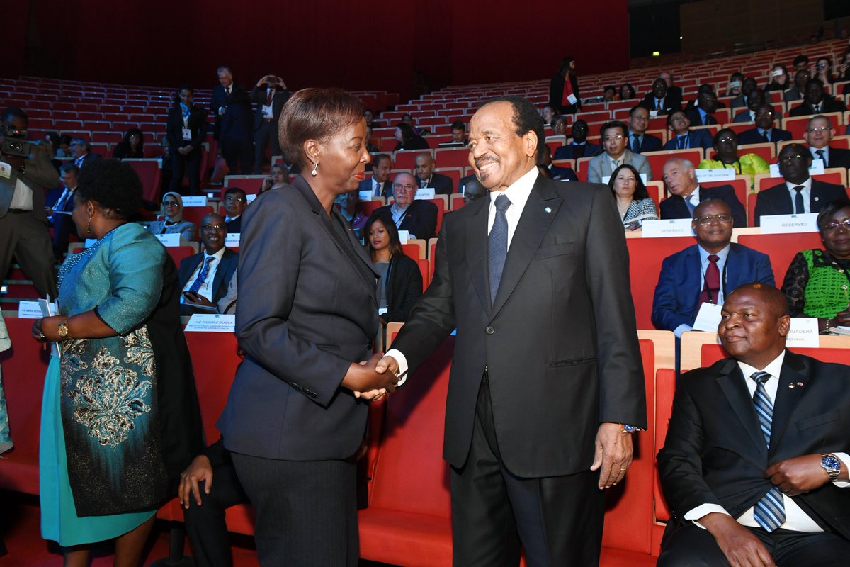 PR_Paul_BIYA's tweet photo. A la cérémonie d’ouverture de la Sixième Conférence de Reconstitution des Ressources du Fonds Mondial de lutte contre le Sida, la tuberculose et le paludisme.
#PaulBiya
#Cameroon
#StepUpTheFight https://t.co/U81mkK0hxz
