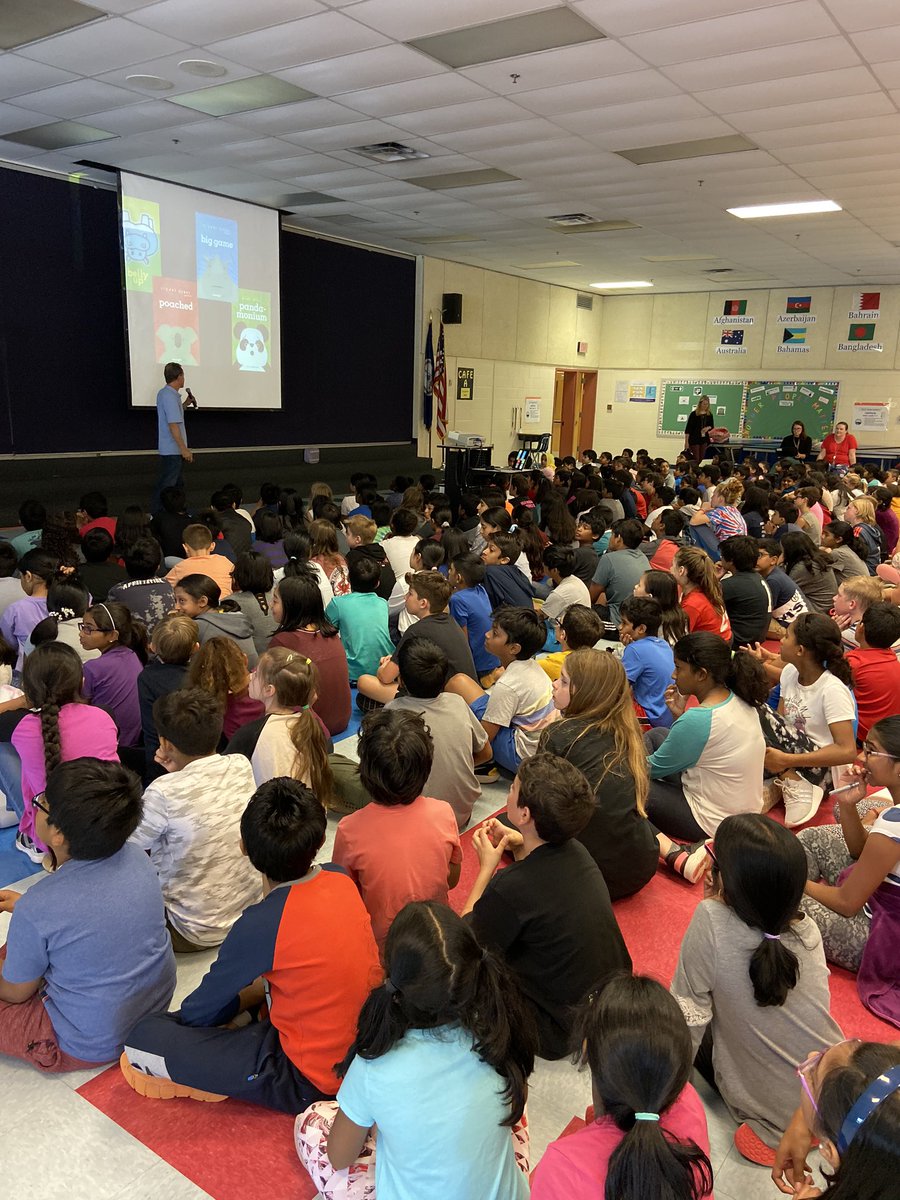 FESElliott's tweet photo. Thank you so much @FlorisSchool for having this opportunity for the kiddos to meet one of their favorite authors. The kiddos were in awe of Stuart Gibbs and loved hearing him talk about his books 📖 #florisrules #spyschool #welovereading https://t.co/n9PEWNdTvC