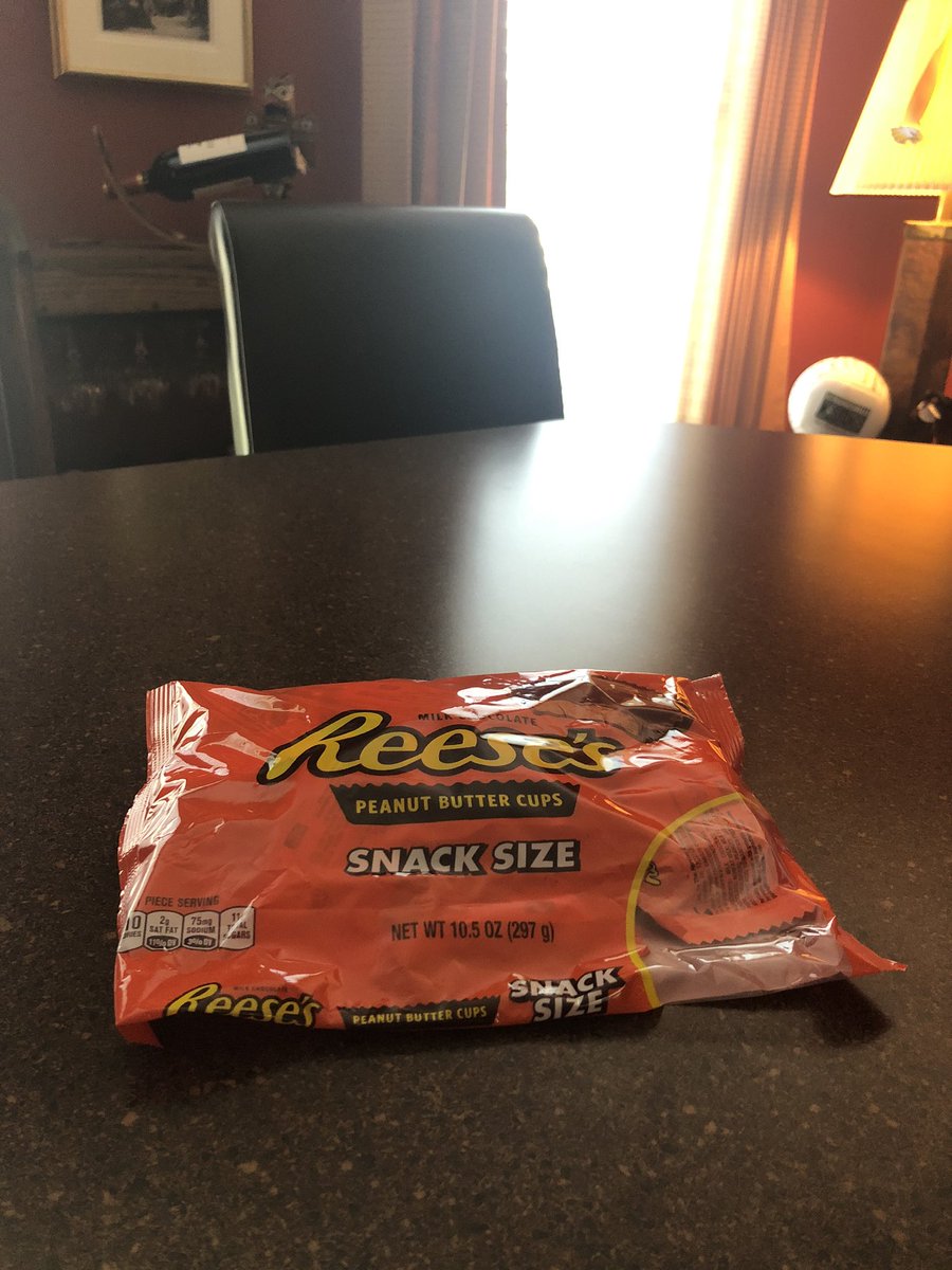 KimberlyWirtz's tweet photo. Adding to my candy woes, a client just brought me this: #halloweencandy #Reeses #betterstartrunning https://t.co/0gEqvBQKhn