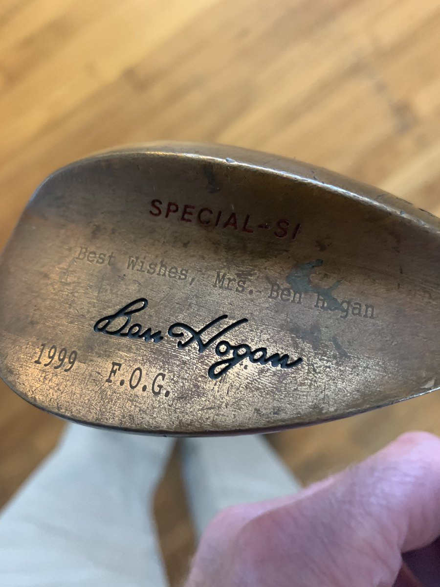 ChrisJSchmidt_'s tweet photo. @mark_immelman @henrikstenson @CallawayGolf @PingTour @WilsonGolf I still play with my late fathers (R.I.P.) old Beryllium 56 degree Hogan Wedge. It was given to him by Mrs. Ben Hogan back in 1999 for his generous donations to F.O.G. over the years. So much good Ju Ju in that thing I will never pull it from my bag! https://t.co/wlccDrPtJN