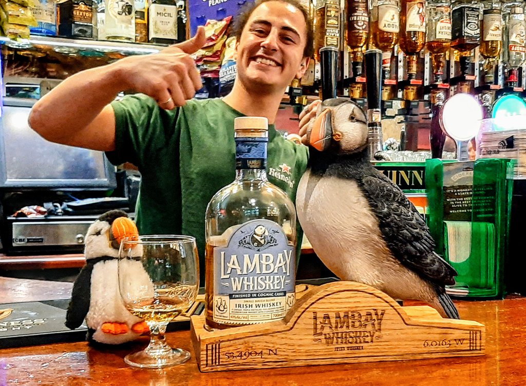 After a long drive we've arrived here in Galway, and at Freeneys they're delighted to have us pouring a touch of @LambayWhiskey for all who come through! Join us here and #uncorktheunique!