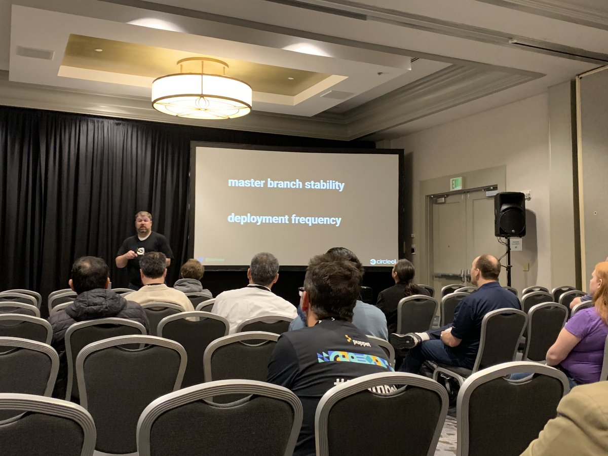 alannapb's tweet image. Team productivity = confidence + velocity @stahnma @CircleCI @puppetize #PuppetizePDX