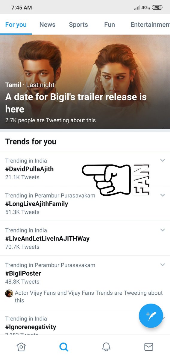 Mani91400633's tweet photo. #BigilTrailerCarnivalin3D
Trending on #DavidPullaAjith 😂😂😂
#thalafanschallenge https://t.co/sTA2G0MS07
