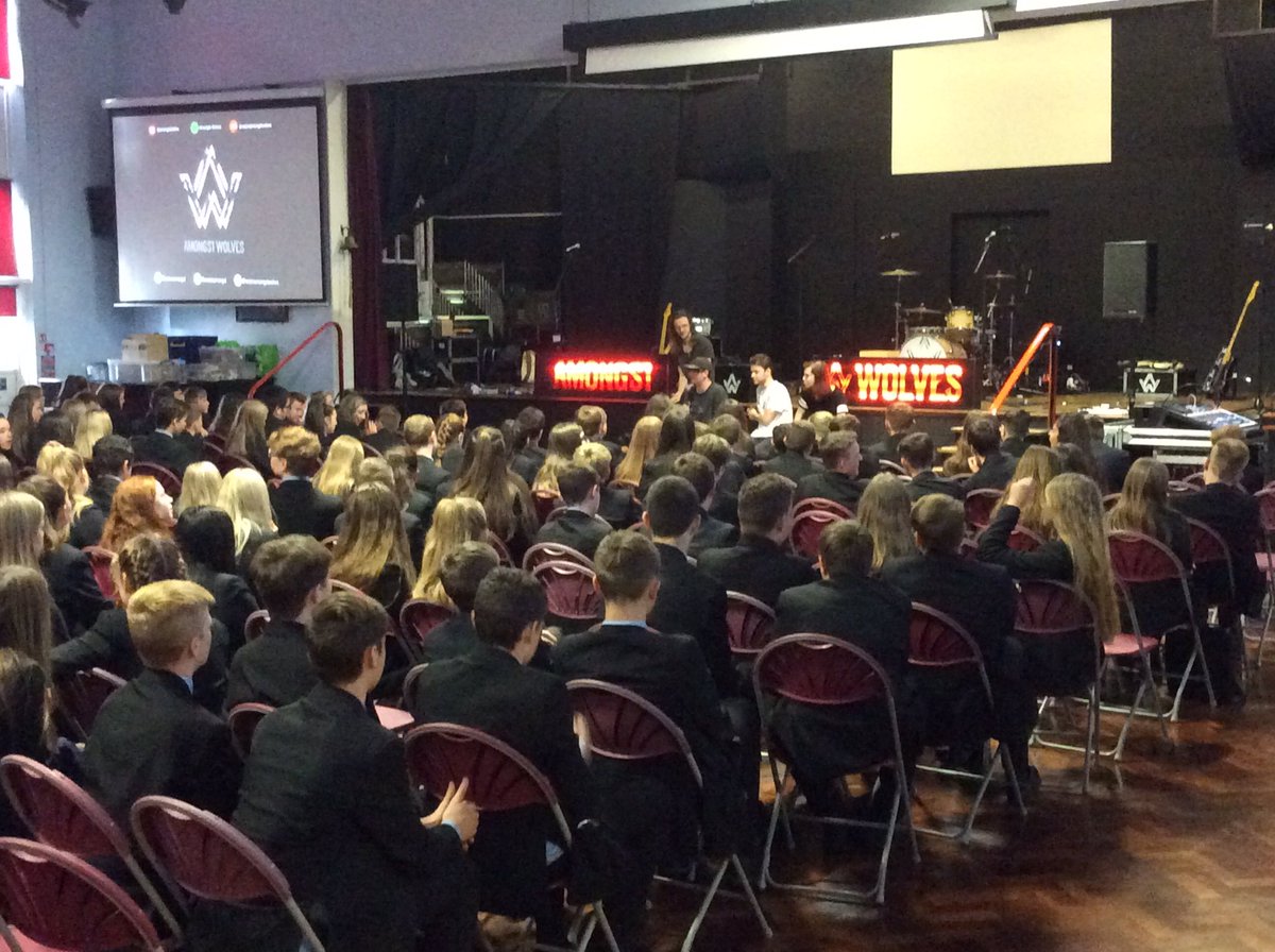 MrWilliamsRE's tweet photo. Today definitely wasn't a quiet day in @SARCHSofficial  for day three of our Mission Week! Thanks to @weareamongst for taking to us about mental wellness and resilience - and  for the music too! Think you may have some new SARCHS fans!!! https://t.co/Jv142oRHNt