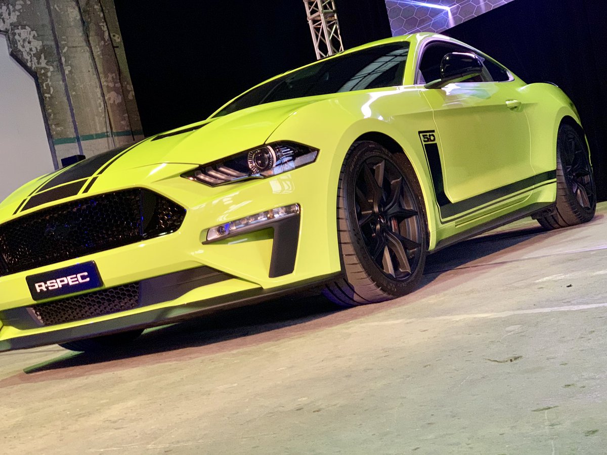 Thrusta1's tweet photo. Been a BIG year for #Mustang on & off the track. Honored to #mc last night’s reveal of the new #rspec. It’s a colab between @FordAustralia & #herrodperformance. The result is stunning! #supercharged #700HP #830Nm #522kW #ford #limitededition that is all 💪🏻 https://t.co/ls42xwUq9l