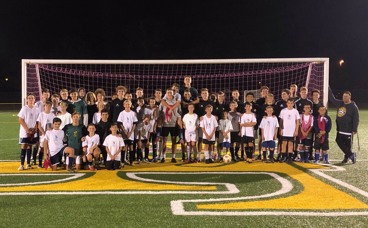 Always love to when we get a chance to work with the future. A fun night at  the #emmaussoccerclinic. Thanks to all who came and helped organize this event. They boys had a blast!