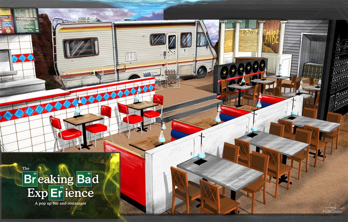 A #BreakingBad pop up bar &amp; restaurant hits LA this month! To experience the ultimate cook, book a table at thebreakingbadexperience.com