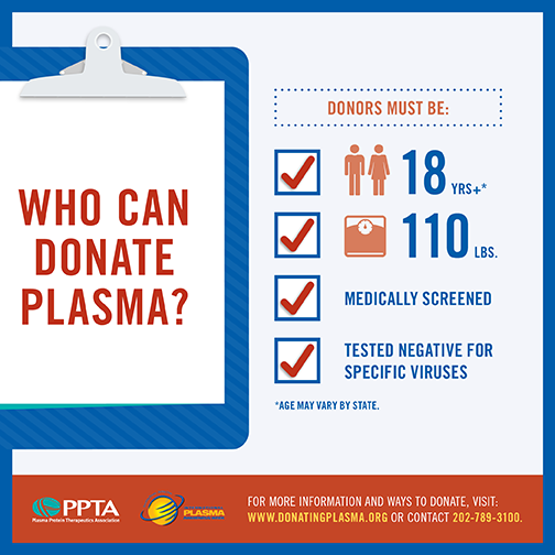 KEDPLASMAUSA's tweet photo. A frequently asked question we receive is "Can I donate plasma?"
Do you or someone you know check all the boxes?
If so, visit https://t.co/ir5W53LoLd to find a center near you and donate today!
#IPAW2019 https://t.co/KODKixcNeB