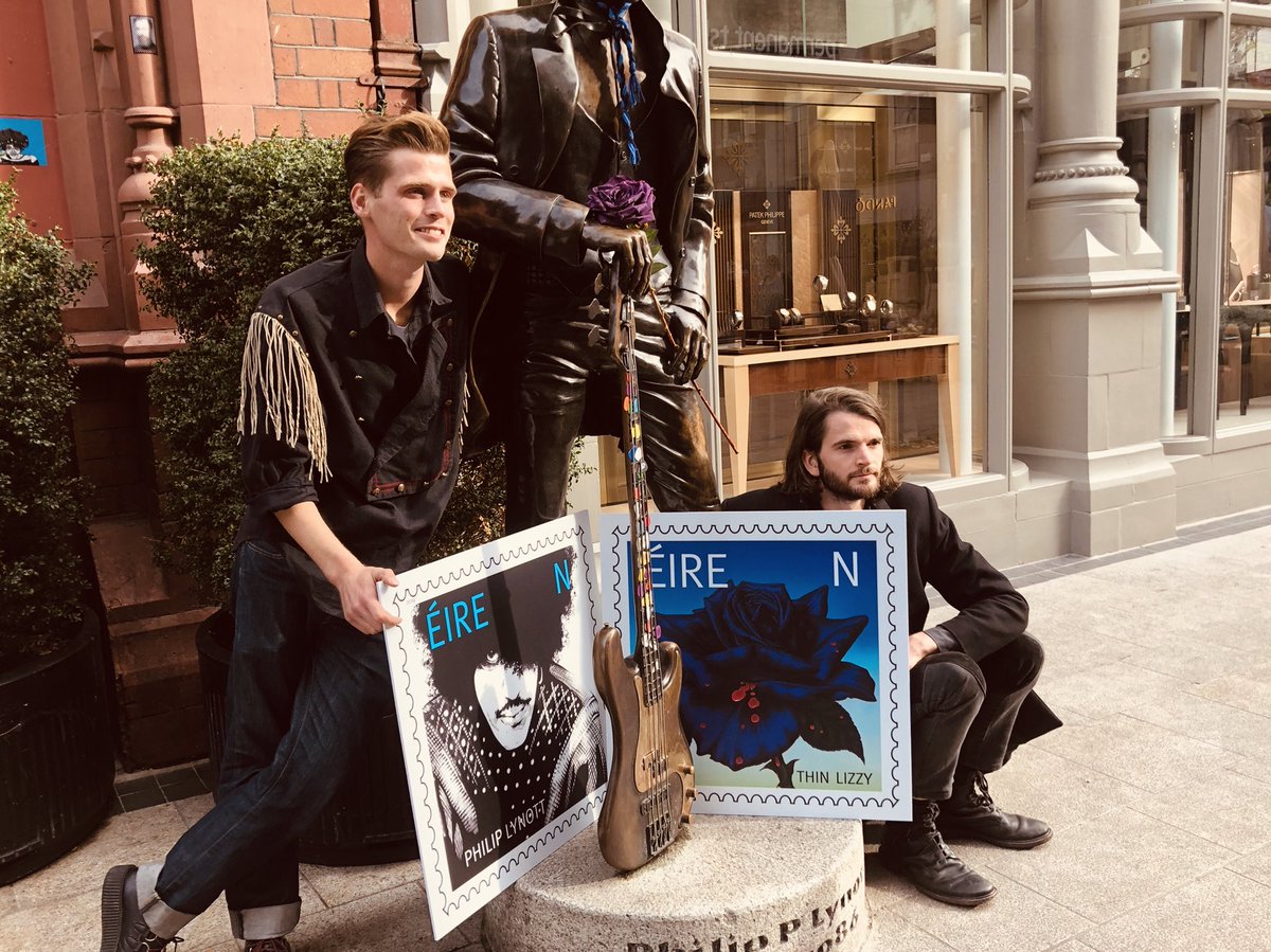 TRABrands's tweet photo. What a way to spend our Wednesday. Thanks @HudsonTaylor for an incredible surprise performance on Harry Street, celebrating 50 years of Thin Lizzy. Check out @Postvox to see what we were up to. #ThinLizzyStamp https://t.co/gwFBwKpSe8
