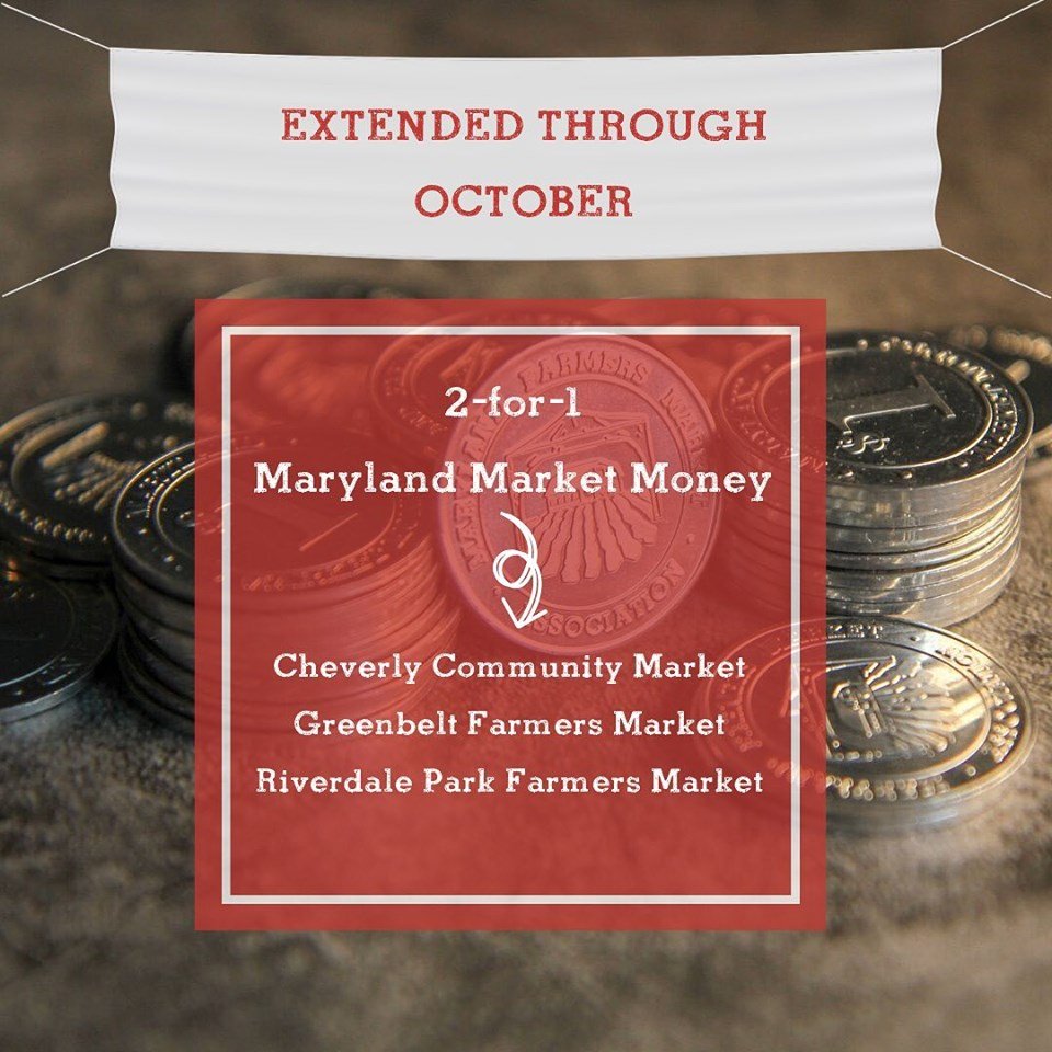 Great news! The @MDFMAssociation has announced they are extending the double match for the #MarylandMarketMoney Program in our County. Residents using federal nutrition benefits such as SNAP will qualify for the double match at 3 farmers markets in our County through October.