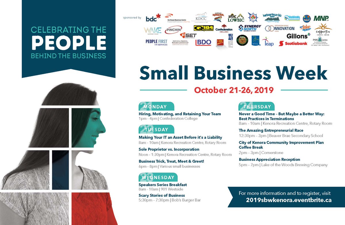 CityofKenora's tweet image. Register now for Small Business Week events and workshops in Kenora: eventbrite.ca/e/kenoras-smal… #theheartofourcommunity #celebratingthepeoplebehindthebusiness #smallbusinessweek2019