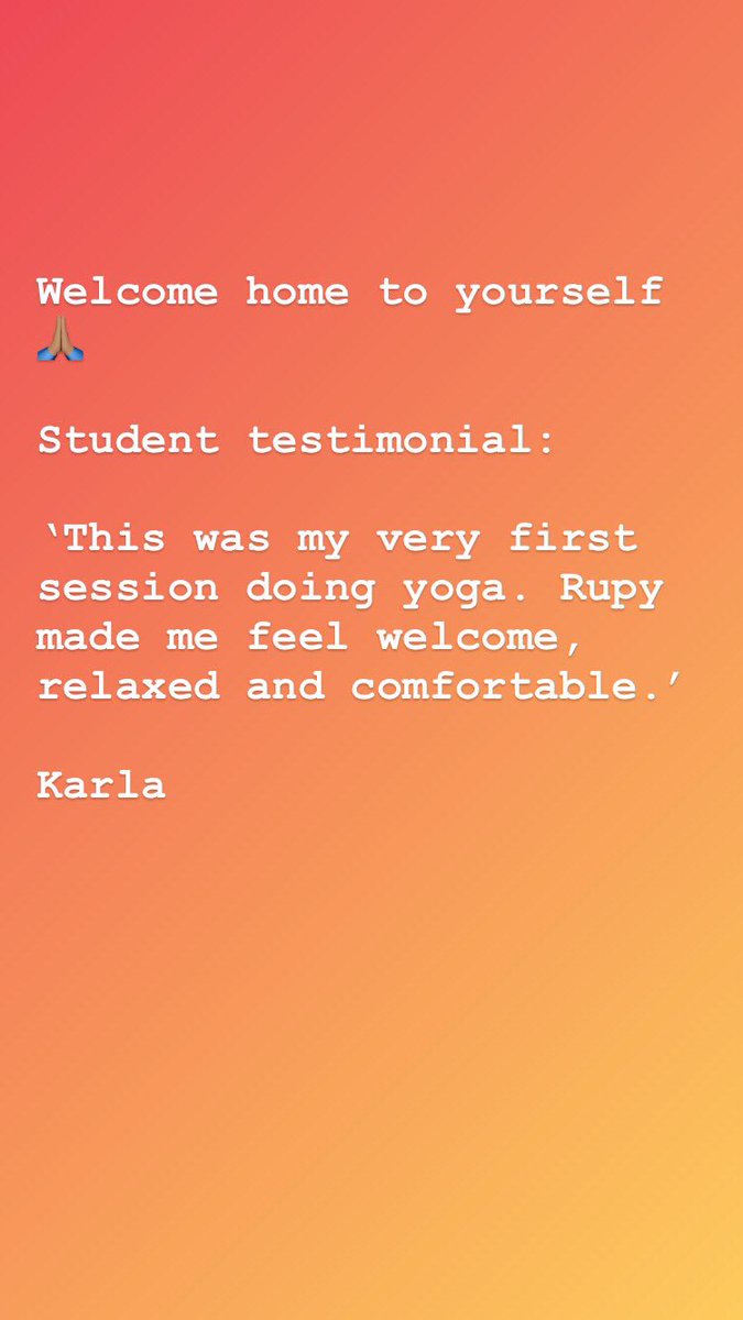 yogawithrupy's tweet photo. Welcome home to yourself 🙏🏽

Student testimonial:

‘This was my very first session doing yoga. Rupy made me feel welcome, relaxed and comfortable.’ 

Karla

#yoga #yogawithrupy #hayes #hillingdon #wellbeing #relaxation #pranayama #meditation #mindfulness #yogini #wildwoman https://t.co/KpXAerHC5P