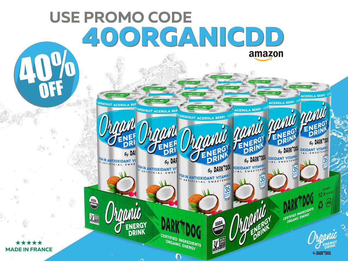 Good news!!! You can buy now our Organic Energy Drink by Dark Dog with a 40% off, Use promo code 40ORGANICDD and get your 12-pack for only $17.93! 

amazon.com/stores/page/FA…