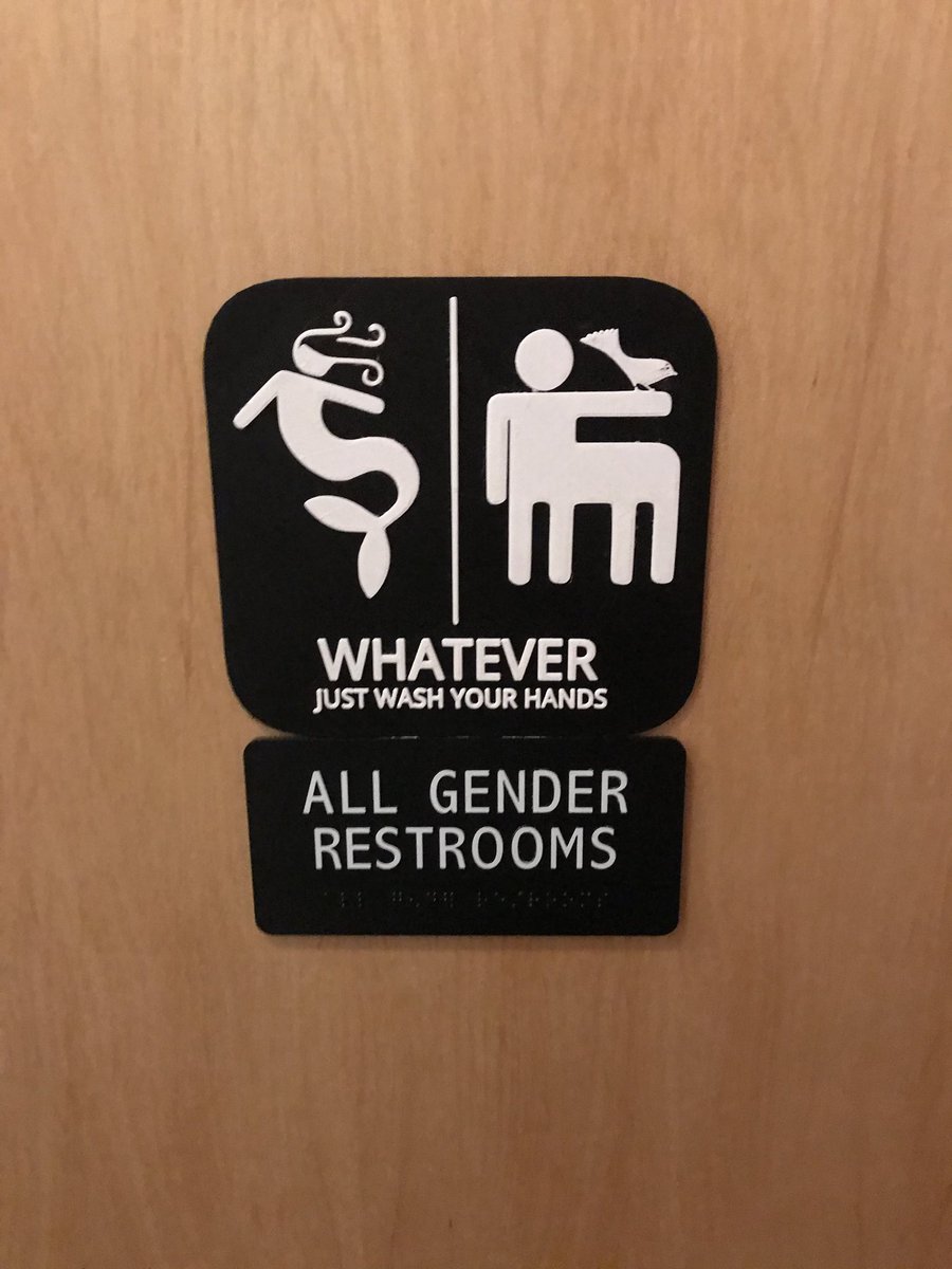 Awtha's tweet image. Cute all gender restroom sign at Sofia New Orleans.  #sofianola #allgender #restroomsign #neworleans