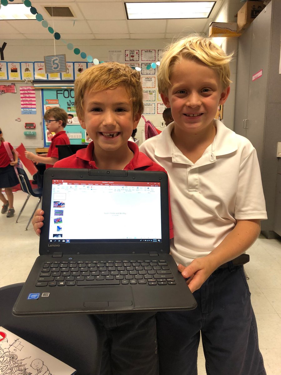 Golden2nd's tweet image. Sweet Westley and Parker took some free time and made a cool PowerPoint presentation with their friend Kaiden (not pictured) about their favorite sports. Way to go boys! #ownyourlearning #learningleading ⁦@MaryBAustin⁩