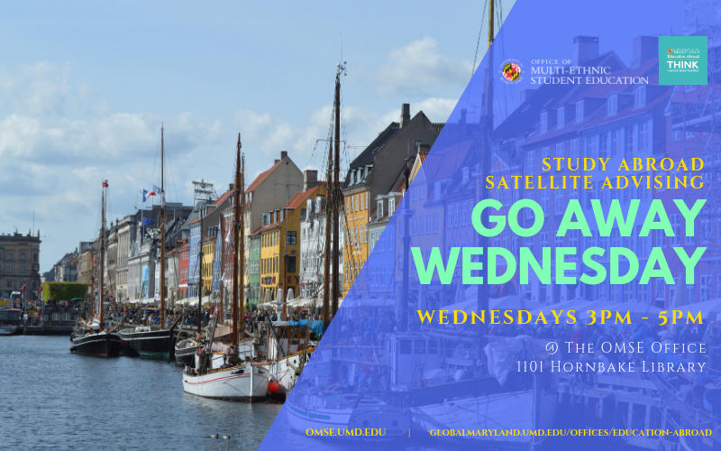umdOAES's tweet image. Its&apos; your time to learn how to away today from 3 p.m. - 5 p.m. with @UMStudyAbroad Satellite Advising in @umdomse 1101 Hornbake Library. #UMD