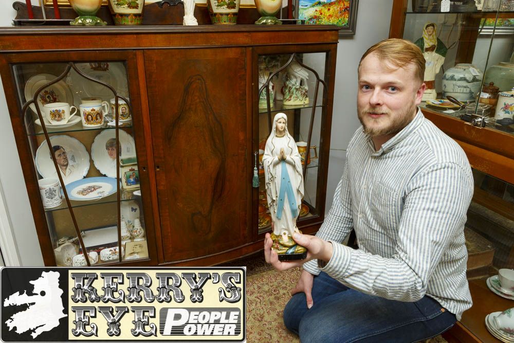 At an antique shop in Tralee an old cabinet bearing a “striking resemblance” to the Virgin Mary is drawing devotees into the store, blessing themselves and rubbing holy medals against it - as the otherwise ordinary furniture piece becomes a point of pilgrimage for believers.