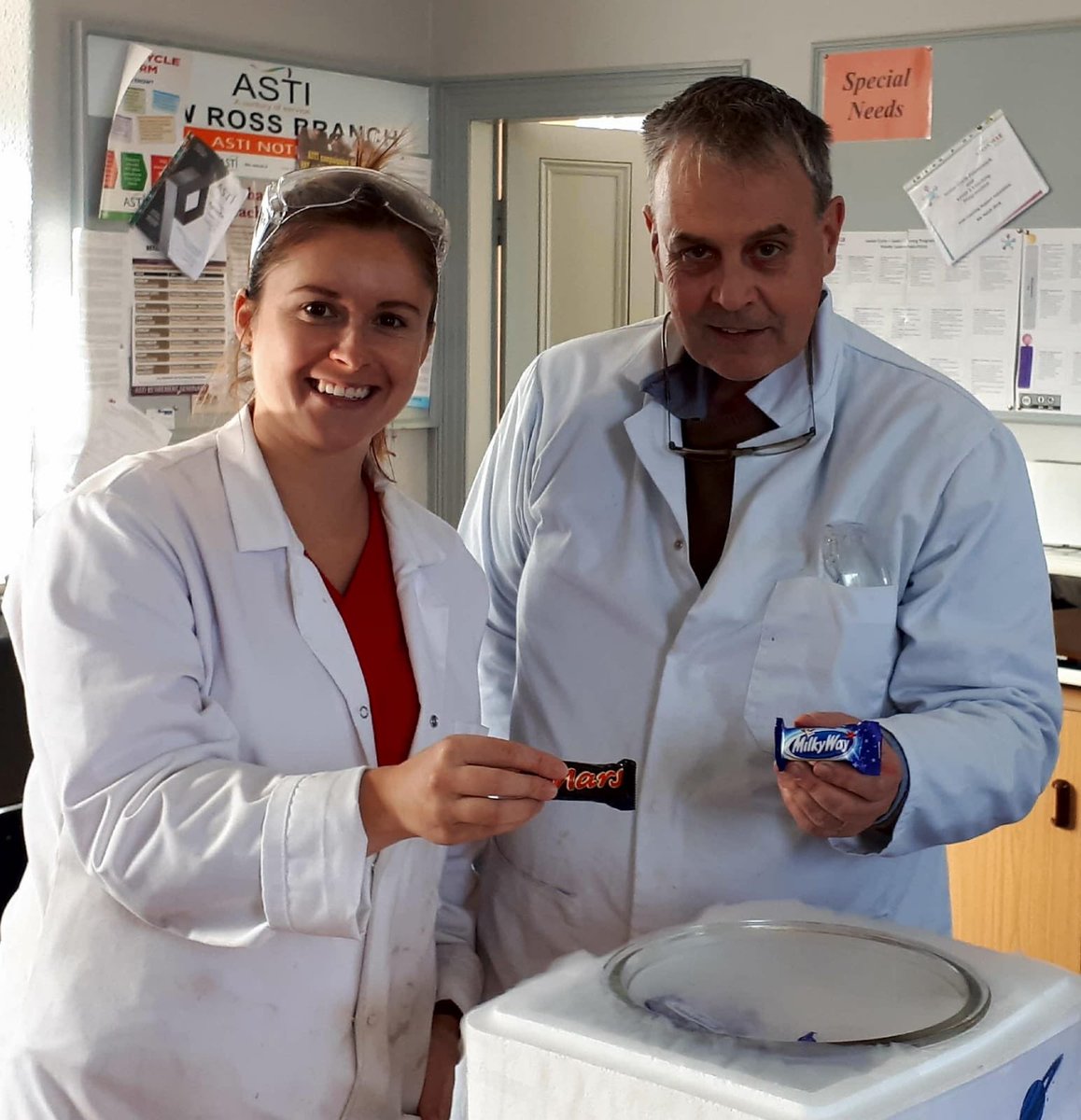 ItsAFabLabLife's tweet photo. A surprise arrival in the staff room of some Mars and Galaxy bars helped St Marys Staff celebrate Space Week https://t.co/yRDcHWg1PH
