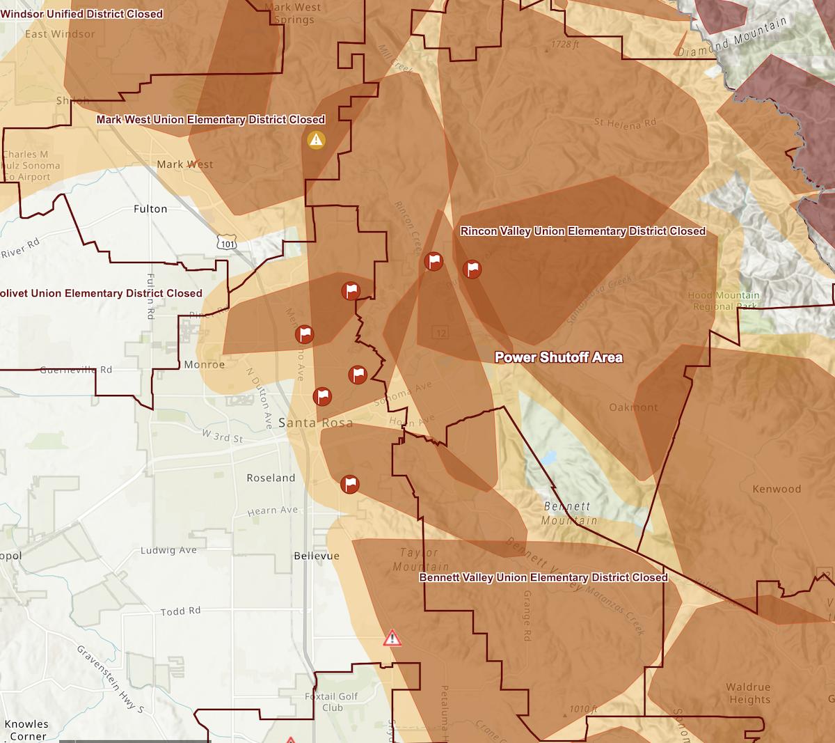 Sonoma County outage map