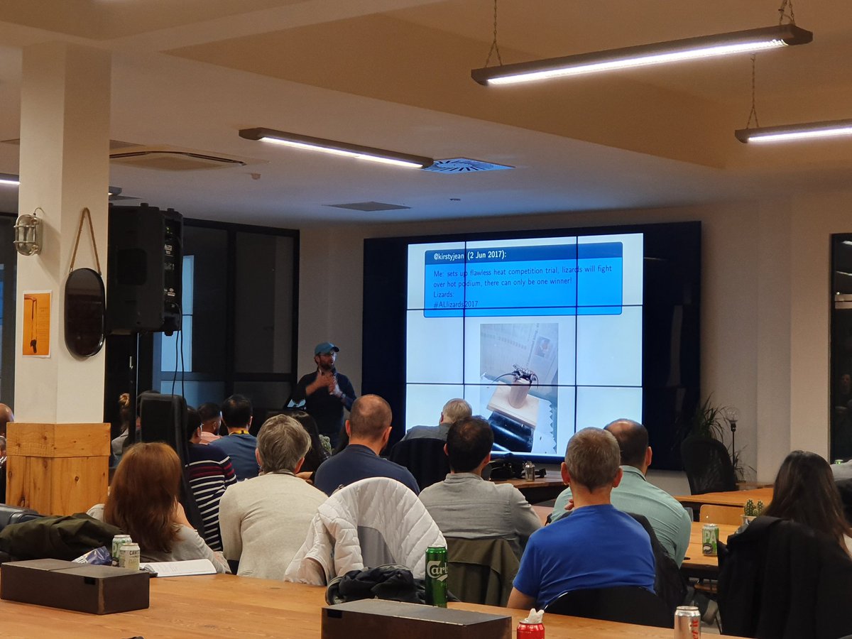PyData Cardiff (@pydatacardiff) on Twitter photo Vince <a href="/drvinceknight/">Vince Knight</a> teaching us all about game theory and the prisoner's dilemma via the medium of mathematical formulae and lizards on hot rocks! #pydata Vince <a href="/drvinceknight/">Vince Knight</a> teaching us all about game theory and the prisoner's dilemma via the medium of mathematical formulae and lizards on hot rocks! #pydata