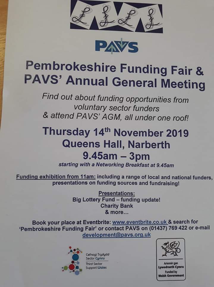 @Pavs_dev @VolPembs @leeTBDO Funding Fair 14 November 2019 #projectfunding #grants
