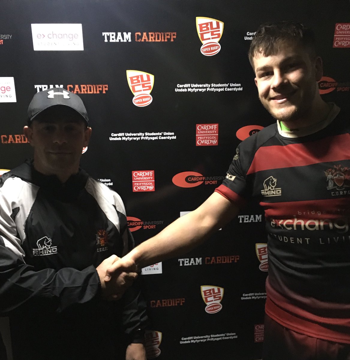 CardiffUniRugby's tweet photo. Congratulations to @lloydpikee was named the @cardiff_blues man of the match in this evenings @BUCSSuperRugby fixture in monsoon conditions at the #Fortress 🔴⚫️ ☔️ 🌧 https://t.co/A2ikBF9TvG