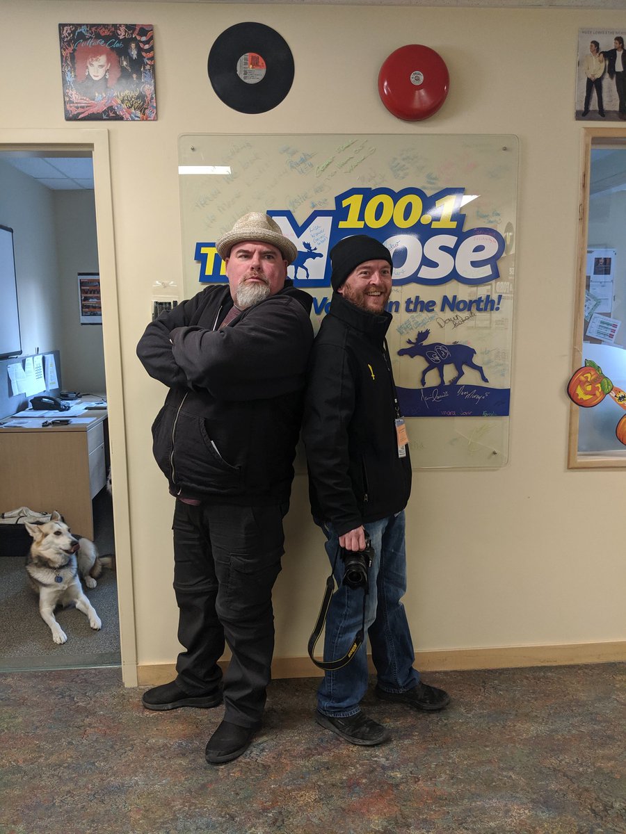 cna_comedyfest's tweet photo. Great to see Big Daddy Tazz on air @1001TheMoose. He'll be sharing the stage tomorrow night with some of Canada's brightest comics. Tickets are selling out fast - get them before it's too late! (Link in bio)  #yellowknife #arcticomedyfest2019 @CBCNorth @northwestel https://t.co/U8fUnqgs4F