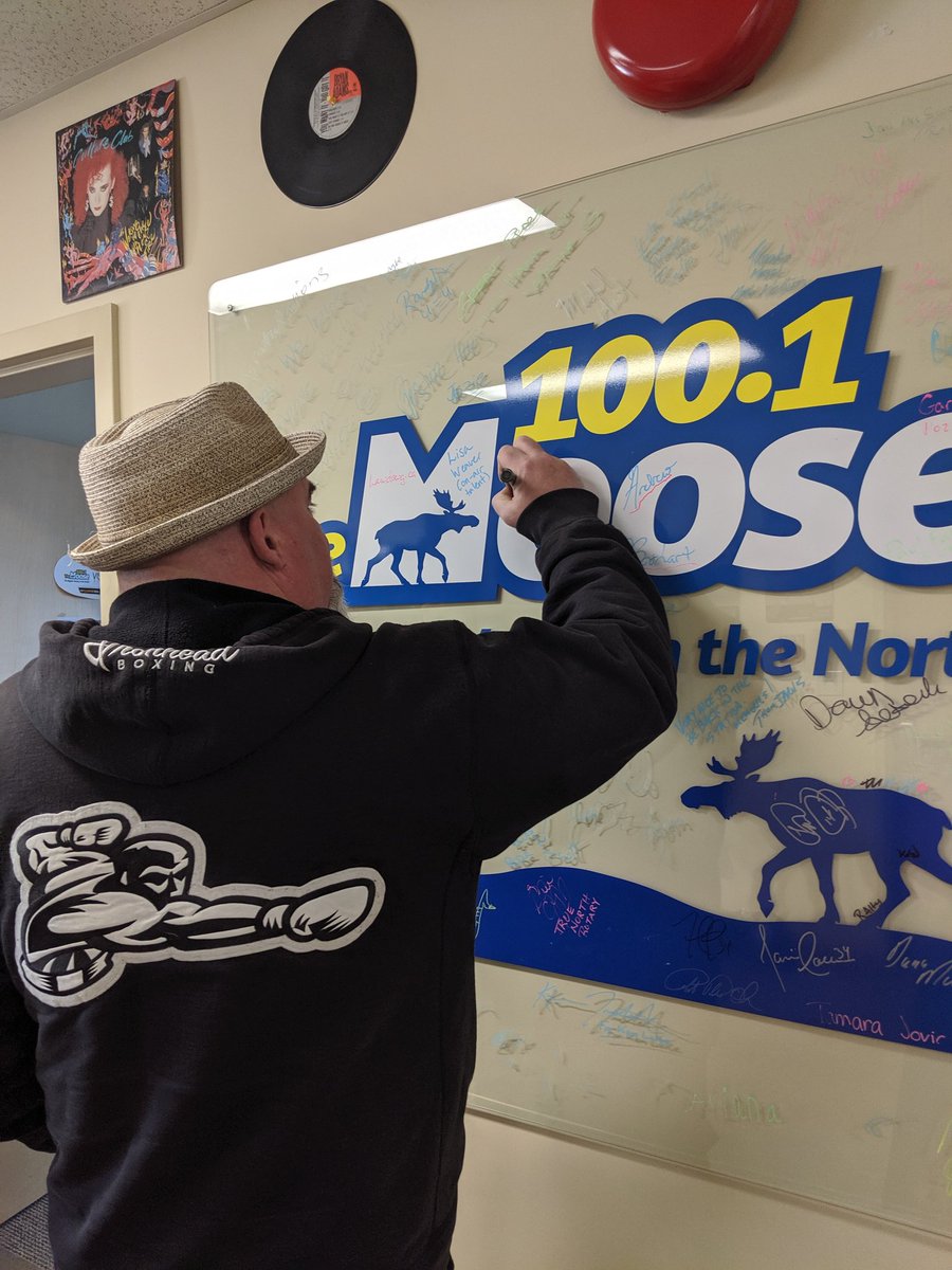 cna_comedyfest's tweet photo. Great to see Big Daddy Tazz on air @1001TheMoose. He'll be sharing the stage tomorrow night with some of Canada's brightest comics. Tickets are selling out fast - get them before it's too late! (Link in bio)  #yellowknife #arcticomedyfest2019 @CBCNorth @northwestel https://t.co/U8fUnqgs4F