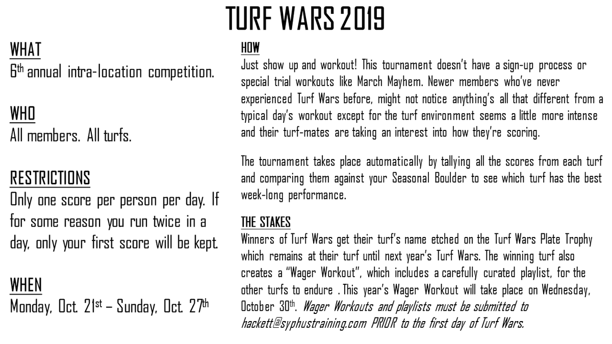 Hackett_Mike's tweet photo. Turf Wars 2019 is almost here! https://t.co/pGmlwO4NuN