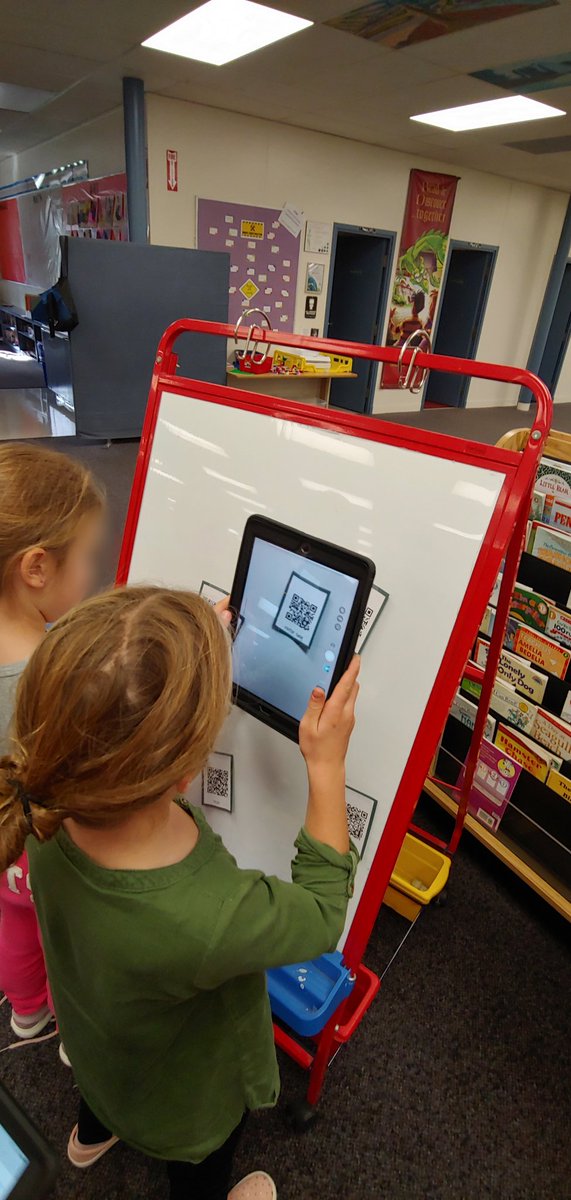 MissJaskula's tweet photo. Grades 1-3 are QR code pros! We scan QR codes to further explore topics we are learning about in Science. The codes are linked to word work, videos, games, questions, songs, and more. #edtech @EnniskillenPS https://t.co/KxjNsMywCt