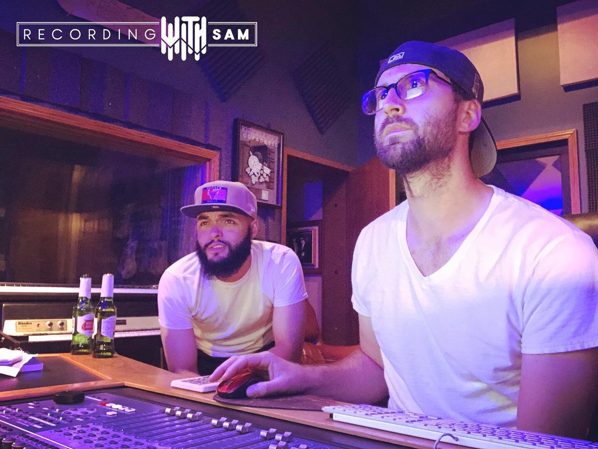 recordwithsam's tweet photo. Feels great to be finally getting back to work in the studio! Had an awesome and productive session with my man @caredszn who always comes in prepped and ready to go. Here’s a few snaps from our sesh! https://t.co/Ih6FCXDXsx