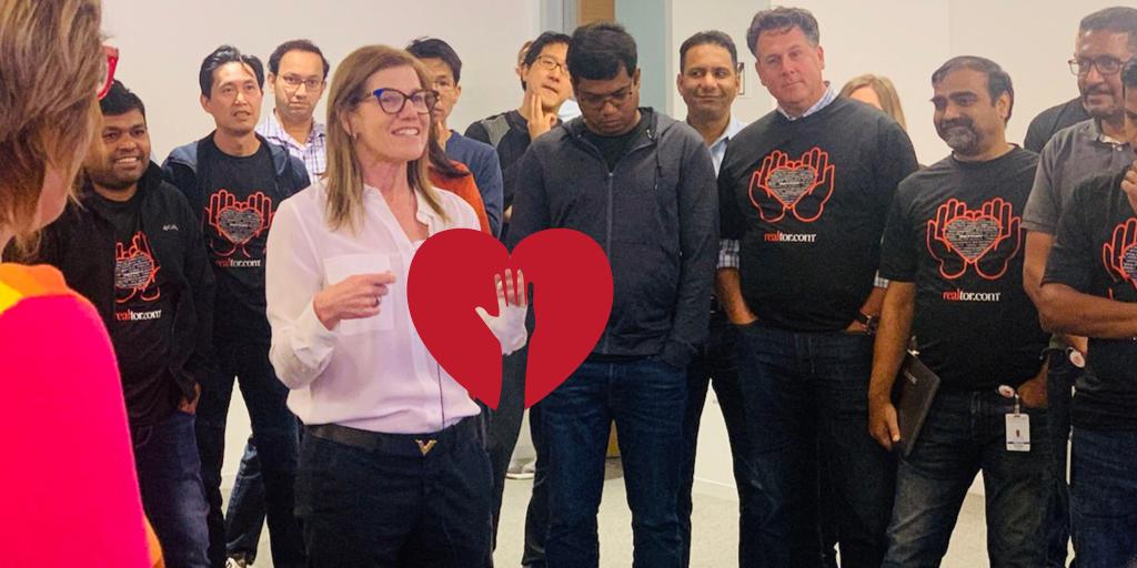 RDCPeople's tweet photo. Kicking off the @realtordotcom #hackitforward #hackathon event is president of @newscorp global #digital #realestate @traceyfellows. #rdclife https://t.co/GoN6HDekJ6