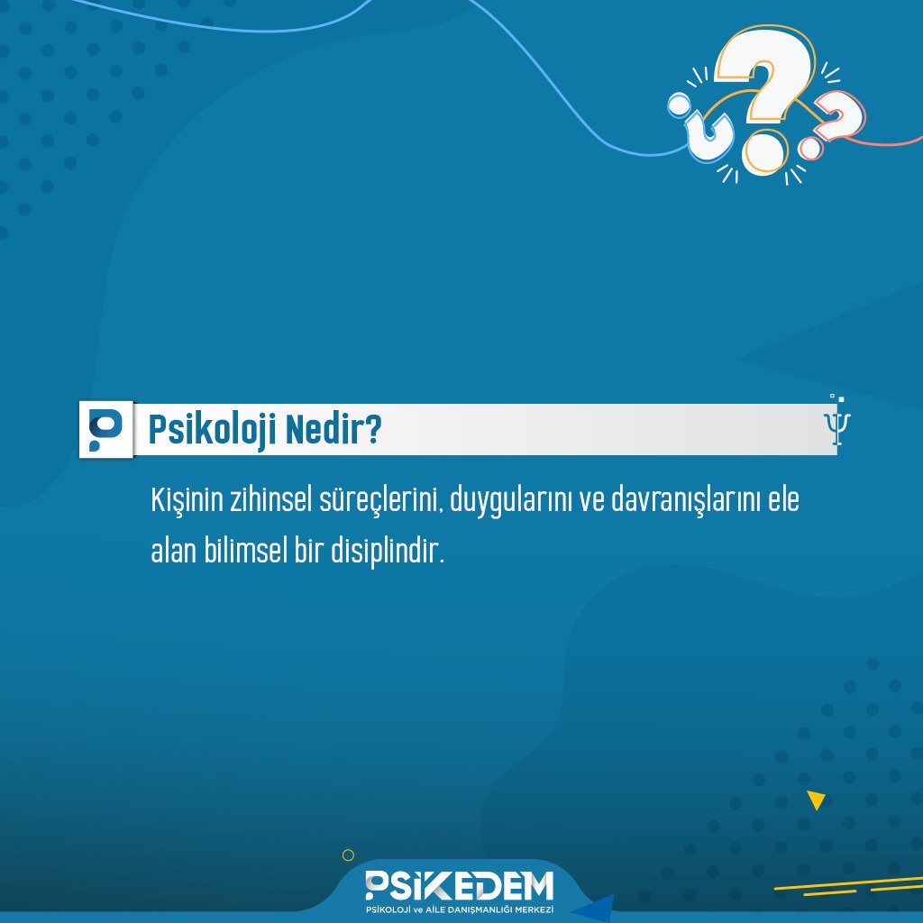 Psikoloji Nedir?
Kişinin zihinsel süreçlerini, duygularını ve davranışlarını ele alan bilimsel bir disiplindir.