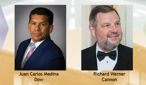 AmChemistry's tweet photo. Congrats to Juan Carlos Medina of Dow and Richard Werner of Cannon, recipients of the CPI Distinguished Leadership Award at #PolyCon19. Both have devoted many years to building education efforts to contribute to the sustainability of the industry itself.  https://t.co/b9JNKBBISx https://t.co/30OPR35GVb