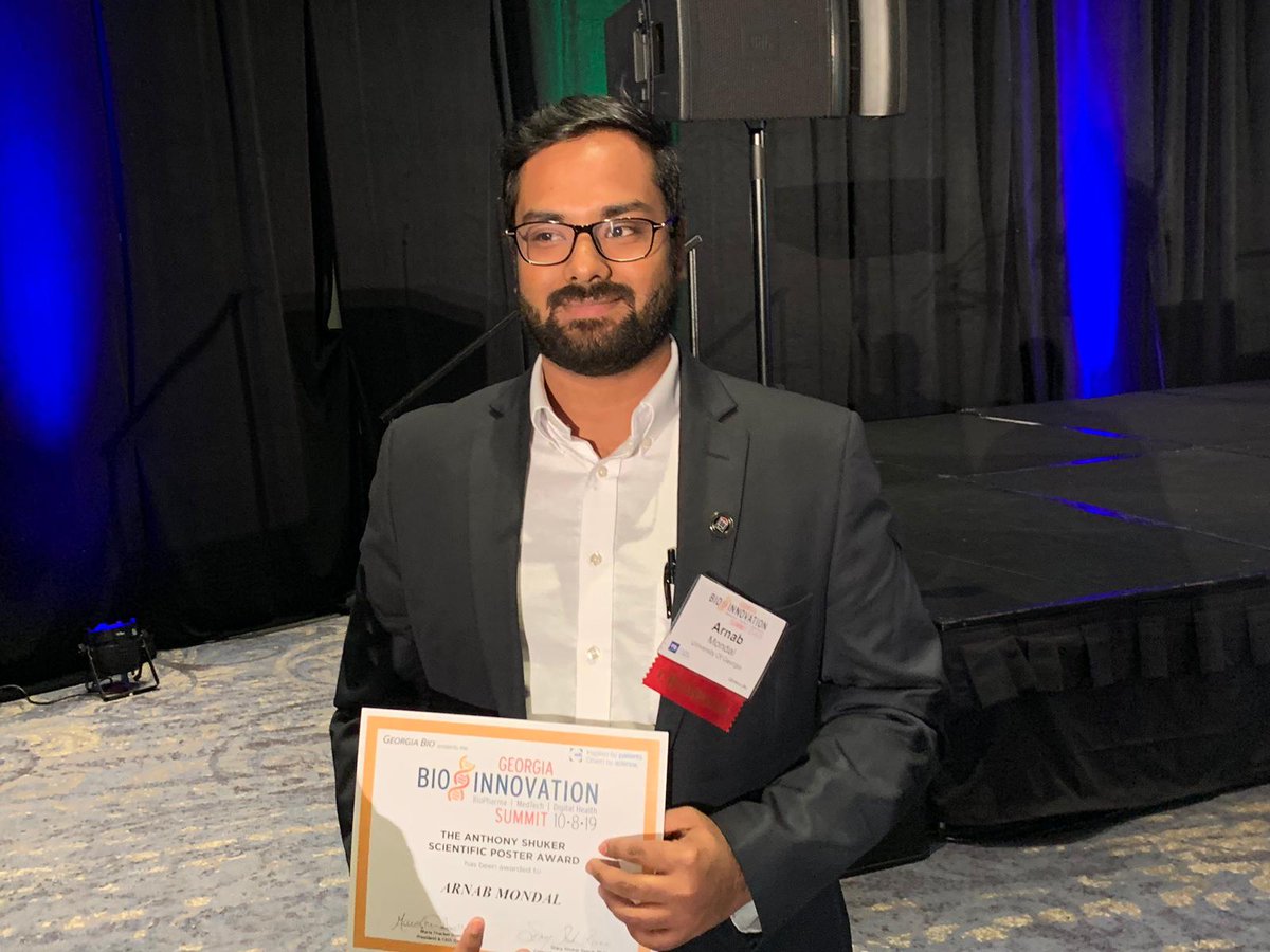 Congrats to #UGA #GradStudent, Arnab Mondal who was one of three poster winners at #GaBioSummit. 

We connect rigorous research to real world results.
We #CommitTo to building an expertise that brings theory into powerful practice.

#BulldogEngineering #ConnectAndCommit🔴⚫️