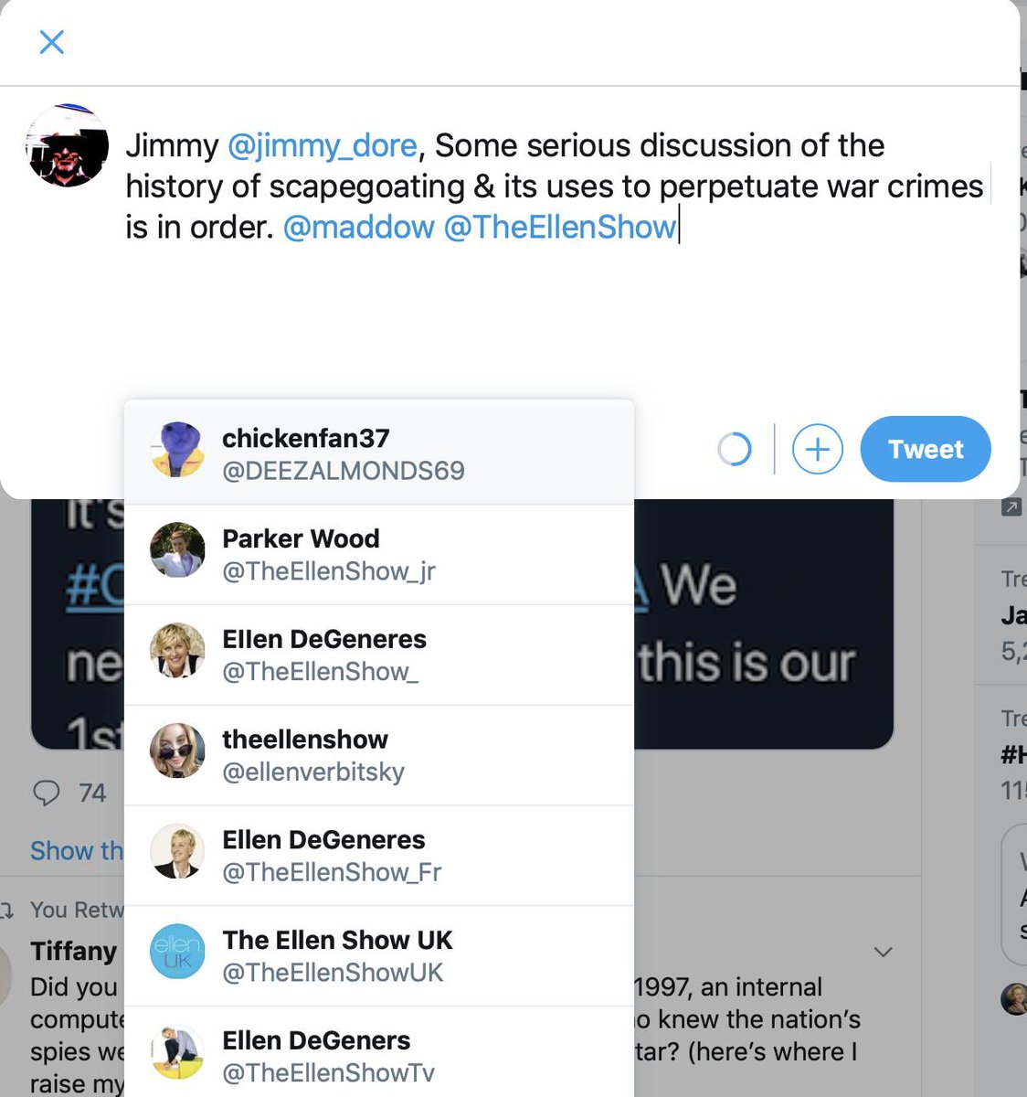 RalphScenic's tweet image. Geez, I wonder why #Twutter wouldn't give me the real DeGeneris show?