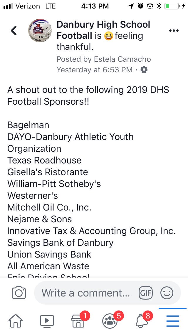 A shout out to our 2019 DHS football sponsors‼️. Thank you!!‼️💙🧡🏈