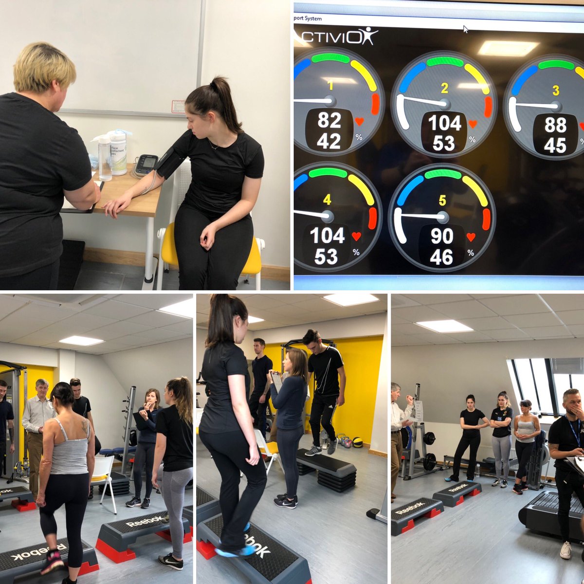 UoCActiveLiving's tweet photo. Learning by doing! Second year students use their acquired knowledge to fitness to test the first year students...next week programme design @ucshrewsbury #skilledpractitioners #shrewdents https://t.co/4w4SfjGSUp
