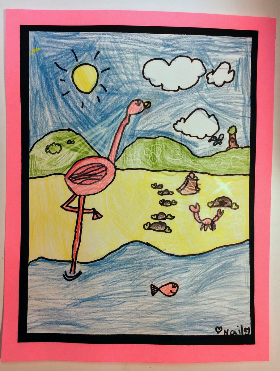 1st grade students colored pencil drawing of an animal! <a href="/kfinkART/">RoundHill ART class</a> <a href="/RoundHillES/">Round Hill Elem</a> #rheawesome