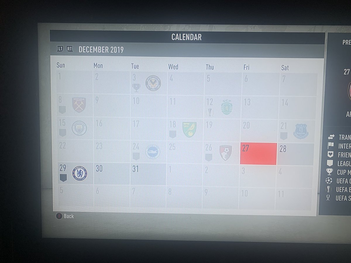 NettletonOliver's tweet photo. @EASPORTSFIFA so realistic. 6 matches in 2 weeks 👏🏻 https://t.co/zksN9qFiKI